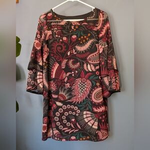 LOFT Masquerade Tiered Sleeve print dress size xxsp
